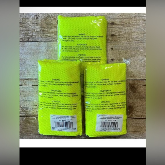 NWT (3 pcs) Condor Yellow Mesh Vest - Picture 2 of 3